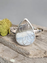 Load image into Gallery viewer, Owyhee Blue Opal Carved Flower Stone Cuff