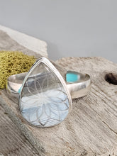 Load image into Gallery viewer, Owyhee Blue Opal Carved Flower Stone Cuff
