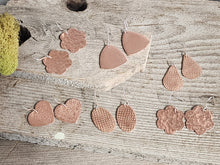 Load image into Gallery viewer, Copper textured drop and teardrop earrings with dangling hooks, multiple styles
