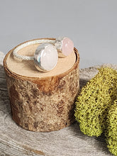 Load image into Gallery viewer, 2 Stone Ring (White Jade/ Rose Quartz)
