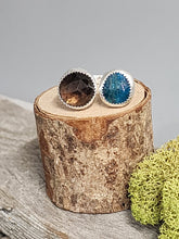 Load image into Gallery viewer, 2 Stone Ring (Neon Apatite, Smokey Quartz)