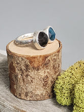 Load image into Gallery viewer, 2 Stone Ring (Neon Apatite, Smokey Quartz)