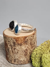 Load image into Gallery viewer, 2 Stone Ring (Neon Apatite, Smokey Quartz)