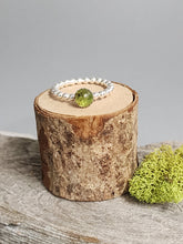 Load image into Gallery viewer, Green Tourmaline Beaded Band Ring
