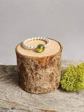 Load image into Gallery viewer, Green Tourmaline Beaded Band Ring