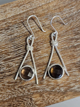 Load image into Gallery viewer, Smokey Quartz Tepee Earrings