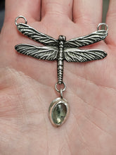 Load image into Gallery viewer, Dragonfly with Green Kyanite Sterling Silver Necklace