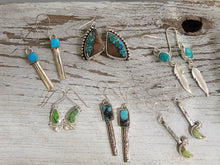 Load image into Gallery viewer, Kingman Turquoise Moon & Star Earrings
