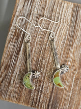 Load image into Gallery viewer, Kingman Turquoise Moon & Star Earrings