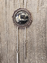 Load image into Gallery viewer, White Buffalo  Bolo Tie with Sterling Silver chain
