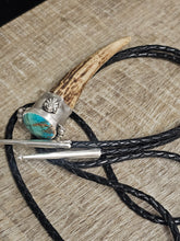 Load image into Gallery viewer, Elk Antler Turquoise Bolo Tie