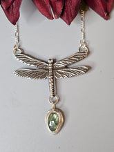Load image into Gallery viewer, Dragonfly with Green Kyanite Sterling Silver Necklace
