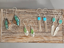 Load image into Gallery viewer, Sleeping Beauty Turquoise Bar Earrings