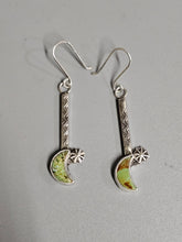 Load image into Gallery viewer, Kingman Turquoise Moon & Star Earrings