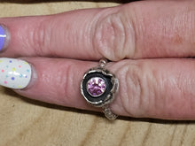Load image into Gallery viewer, Topaz Pink water cast Sterling Silver Ring