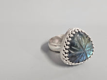 Load image into Gallery viewer, Labradorite Carved Stone Ring