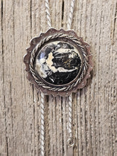 Load image into Gallery viewer, White Buffalo  Bolo Tie with Sterling Silver chain