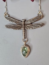 Load image into Gallery viewer, Dragonfly with Green Kyanite Sterling Silver Necklace