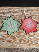 Load image into Gallery viewer, Snowflake Enameled Earrings