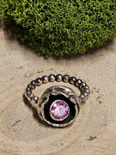 Load image into Gallery viewer, Topaz Pink water cast Sterling Silver Ring