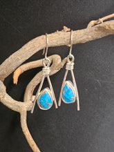 Load image into Gallery viewer, Turquoise & Copper Stone Tepee Earrings