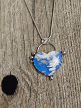 Load image into Gallery viewer, Plume Agate Doublet Heart Necklace