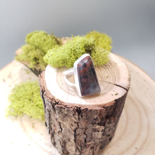 Load image into Gallery viewer, Black and Red Moss Agate Ring