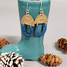 Load image into Gallery viewer, Blue Jeep U Earrings