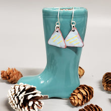 Load image into Gallery viewer, Blue & Yellow Enamel Earrings