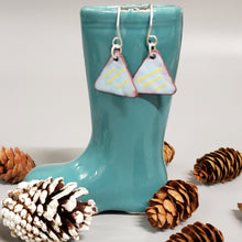 Load image into Gallery viewer, Blue & Yellow Enamel Earrings