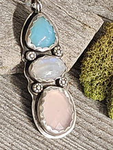 Load image into Gallery viewer, 3 Stone Necklace (Chalcedony, Moonstone, Rose Quartz)
