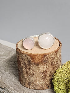 2 Stone Ring (White Jade/ Rose Quartz)