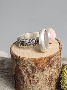 2 Stone Ring (Pink Opal, Moonstone)