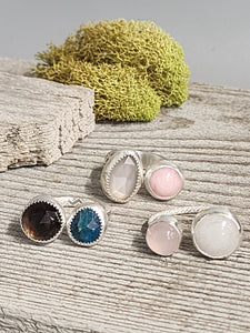 2 Stone Ring (Pink Opal, Moonstone)