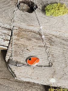 Orange & Black Broom Necklace