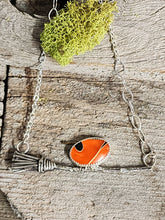 Load image into Gallery viewer, Orange &amp; Black Broom Necklace
