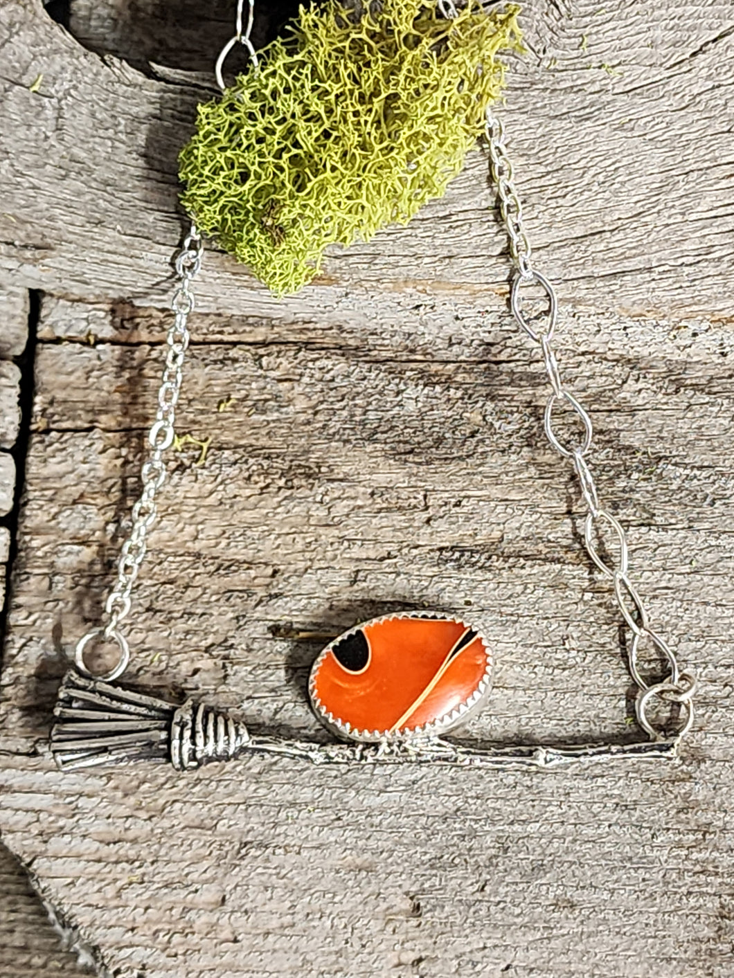 Orange & Black Broom Necklace