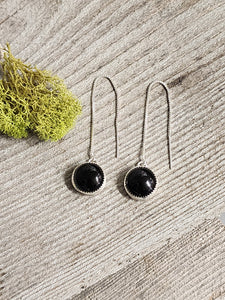 Black Onyx Chain Earrings