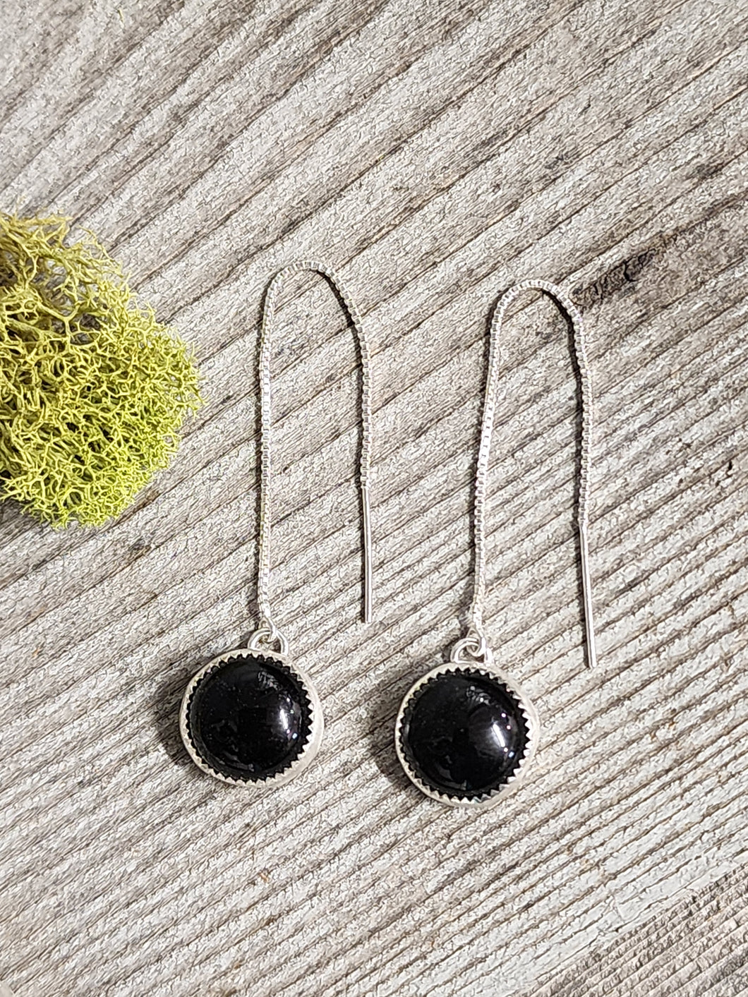 Black Onyx Chain Earrings