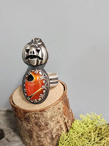 Pumpkin Orange & Black Ring