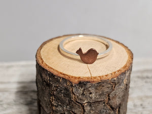 Bird Copper Sterling Silver Ring