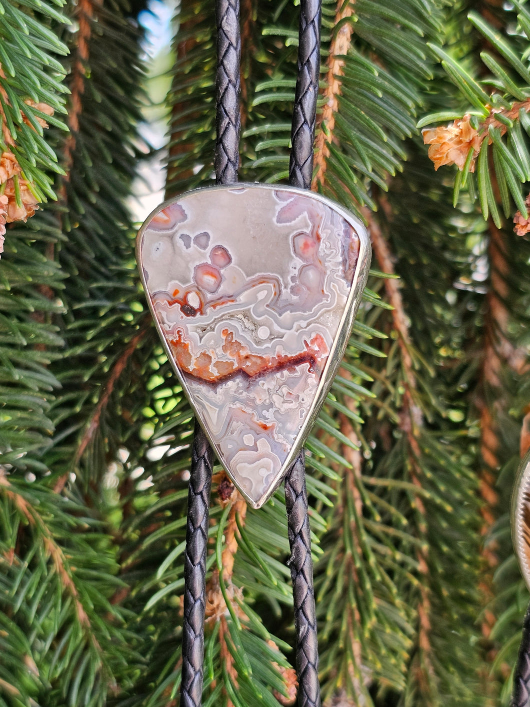 Crazy Lace Agate Bolo Tie