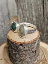 Load image into Gallery viewer, Double Stone Ring (Moonstone &amp; Aventurine)
