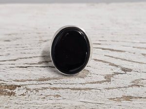 Black Onyx Split Band Ring