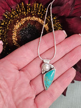 Load image into Gallery viewer, Kingman Turquoise &amp; Pearl Pendant
