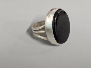 Black Onyx Split Band Ring