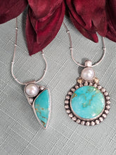 Load image into Gallery viewer, Kingman Turquoise &amp; Pearl Pendant
