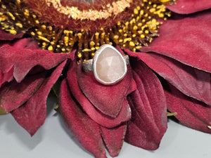 Peach Moonstone Faceted Stone Ring