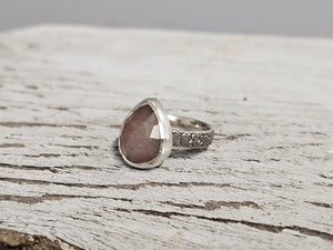 Peach Moonstone Faceted Stone Ring