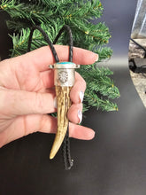 Load image into Gallery viewer, Elk Antler Turquoise Bolo Tie
